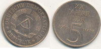 Deutschland,DDR, 5 Mark J.1524 20 Jahre DDR,