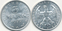 Deutsches Reich,Weimarer Republik, 3 Mark J.302 mit Umschrift,