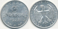 Deutsches Reich,Weimarer Republik, 3 Mark J.302 mit Umschrift,