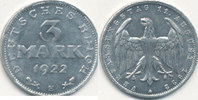 Deutsches Reich,Weimarer Republik, 3 Mark J.302 mit Umschrift,