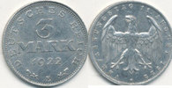 Deutsches Reich,Weimarer Republik, 3 Mark J.302 mit Umschrift,