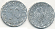 Deutsches Reich,Drittes Reich, 50 Reichspfennig J.372 Alu, -