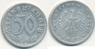 Deutsches Reich,Drittes Reich, 50 Reichspfennig J.372 Alu, -