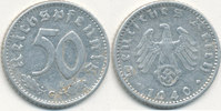 Deutsches Reich,Drittes Reich, 50 Reichspfennig J.372 Alu, -