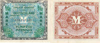 Deutschland, Alliierte Besatzung 1/2 Mark Ro.200a KN 9stellig,US-Druck mit F, -