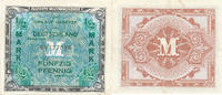 Deutschland, Alliierte Besatzung 1/2 Mark Ro.200a KN 9stellig,US-Druck mit F, -