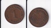 Deutsches Reich, Kaiserreich, 1 Pfennig J.10 großer Adler, -