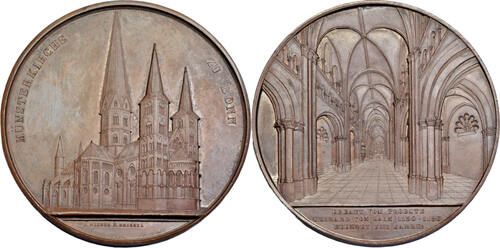 AE medal 1855 Germany, Bonn, Bonn Minster (59 mm), by J. Wiener,