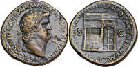 sestertius Nero, brass  65 AD, Lugdunum mint, Temple of Janus with closed doors