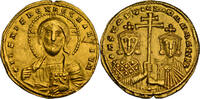 solidus 59 AD Constantine VII and Romanus II, gold  c. 945-59 AD, Christ facing
