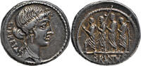 denarius Brutus, silver Rome 54 BC, Libertas/L. Iunius Brutus, Libretas error