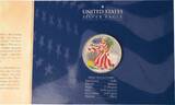 USA, 1 Dollar, 1 Oz Silber, American Eagle teilcoloriert, 2000, im Blister st, teilcolortiert