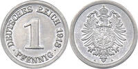 Kaiserreich 1 Pfennig 1918 A Äußerst selten in dieser Erhaltung - Mit Fotogutachten Helmig fast st