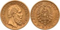 Kaiserreich - Württemberg 10 mark Württemberg, 10 Mark Gold, Karl, 1881, vz, seltener Jahrgang