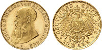 Kaiserreich - Sachsen-Meiningen 10 mark Sachsen-Meiningen, 10 Mark Gold, Georg II, 1914, fast st, Prachtexemplar