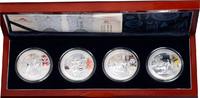 China 4 x 10 Yuan Silberunzenset zur Olympiade Beijing 2008, originalverpackt -