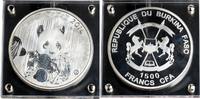 Burkina Faso 1500 Francs 1 kg Pandamünze aus Zink, versilbert, inkl. Zertifikat und Umverpackung -