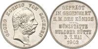 Sachsen Silbermedaille in 2-Mark-Größe Georg, Auf den Münzbesuch -