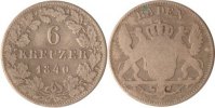 Baden 6 Kreuzer Baden, 6 Kreuzer, Leopold, 1840, ss