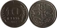 Niederlande 10 Cents Niederlande, 10 Cents, Drei Tulpen, 1942, vz/st, zaponiert
