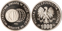 Polen 1000 Zlotych Polen, 1000 Zlotych, Fußball-WM Mexiko Probe, 1986, PP