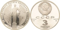 Russland 3 Rubel Russland, 3 Rubel, Gedenksäule auf Juri Alekseevic Gagarin, 1991, PP