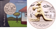 Australien 1 Dollar Känguru mit Football