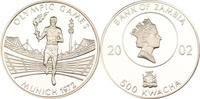 Sambia 500 Kwacha Fackelläufer Olympiade 1972 München -