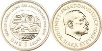Sierra Leone 1 Leone Siaka Stevens, Löwe mit Schatztruhe -