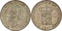 1 Gulden 1943 Niederlande Wilhelmina vz+