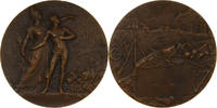 Frankreich - 1. Weltkrieg Medaille o.J. Marianne neben Jüngling - Landschaft mit Gewehren und Zielen ss/vz, Rdf.