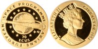 Gibraltar 70 Ecus Gibraltar, Gold, 70 Ecus, Trägerrakete Ariane, 1993, PP