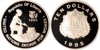 Liberia 10 Dollars Frau am Kochtopf -