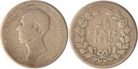 Niederlande 25 Cents Niederlande, 25 Cents, Willem II. mit Punkt nach Datum, 1949, s