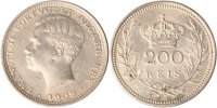 Portugal 200 Reis Portugal, 200 Reis, Emanuel II., 1909, vz