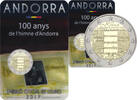 Andorra 2 Euro 2 euro 2017 andora 100 years of the anthem of andora coincard -