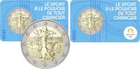 France 2 Euro 2 euro 2023 france olympic games paris 2024 blue coincard -