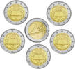 Germany 2 Euro 2 euro 2007 germany a d f g j treaty of rome set of 5 coins -