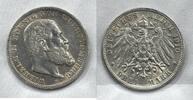 Germany 3 Mark 3 mark 1910 - william ii wuerttemberg # 1 -