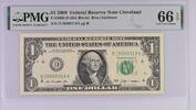 USA 1 Dollar 1 dollar 2009 federal reserve note cleveland pmg 66 -