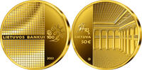 Lithuania 50 Euro Lithuania Bank of Lithuania 100th anniversary gold coin -