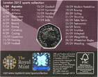 Großbritannien 50 Pence 2011 Elizabeth II, 1952 - 2022, 4. Portrait, Aquatics, zweite Ausgabe, Llantrisant stempelglanz (ST) in OVP