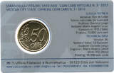 Vatikan 50 Cent 2012 Coincard N. 3, Laocoonte, Papst stempelglanz (ST), in OVP