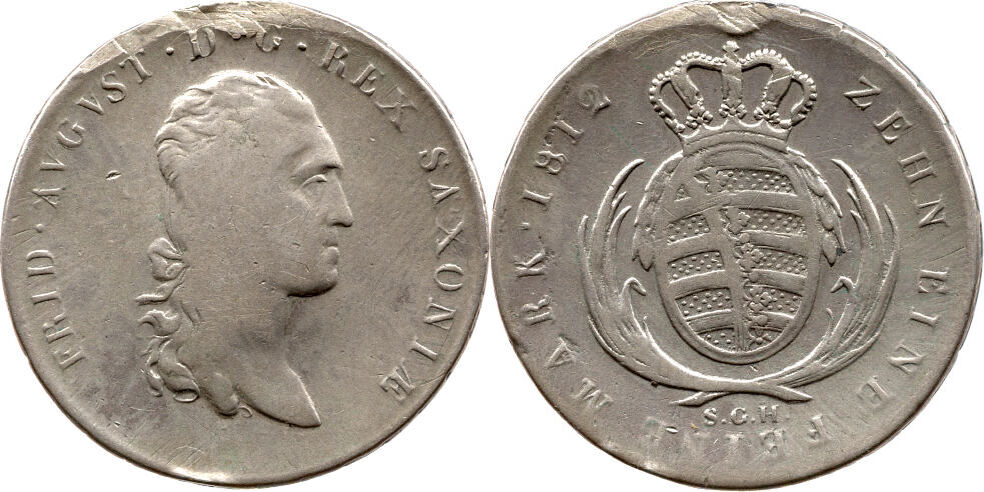 Königreich von Sachsen 1 Konventionstaler 1812 SGH Friedrich August I ...