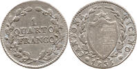Schweiz 1/4 Franken Tessin, Ticino, 1803 - 1848, Quarto Franco, RARE