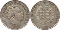 Württemberg 20 Kreuzer Wilhelm I, König von Württemberg, Stuttgart, Furchtlos und Treu -