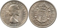 Großbritannien 1/2 - Half Crown erstes Portrait, Elizabeth II, 1952 - 2022, Dei Gratia, Royal Mint, London -