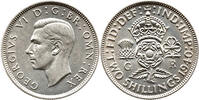 Großbritannien 2 Shillings George VI., 1936 - 1952 -