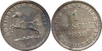 1 Silbergroschen 1858 B Thèodor Wilhelm Bruel, KÖNIGREICH HANNOVER, SCHEIDEMÜNZE, Patina vorzüglich (VZ)