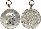 Württemberg Zinnmedaille 25. Jubiläum Regierung, Karl I., Olga, Stuttgart -